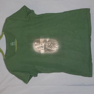 Green kitten/tiger t-shirt size XL